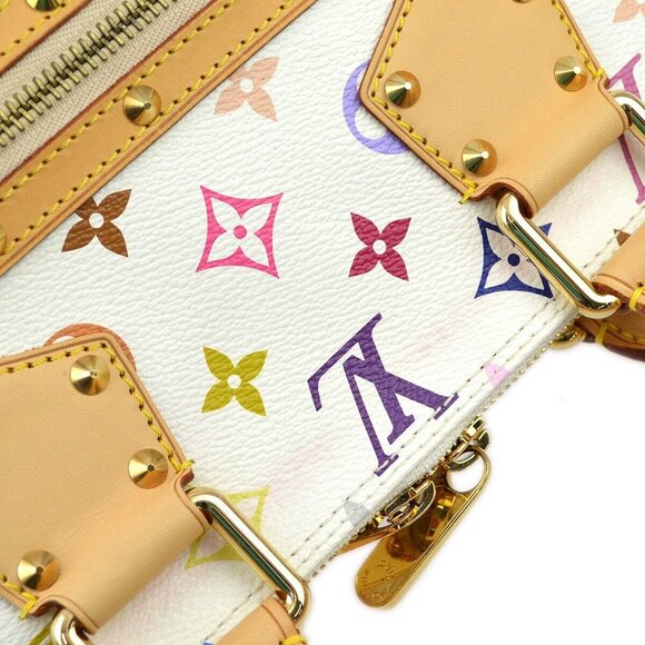 Authenticity Guaranteed Louis Vuitton White Monogram Multicolor Alma Handbag - Picture 6 of 11
